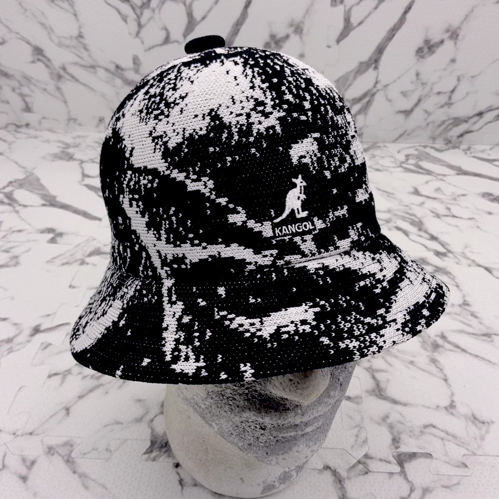 Kangol Airbrush Black | White Casual Bucket Hat